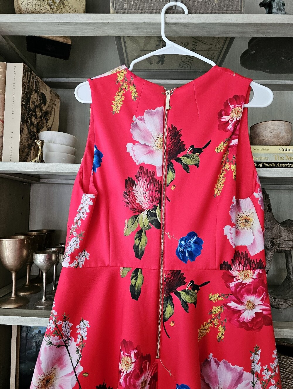 Ted Baker London Kinle Floral Skater Dress Berry Sundae Ted Size 5 = US 12 - Picture 13 of 14